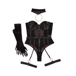 Lace Corset Underwire with Garters and Collar
