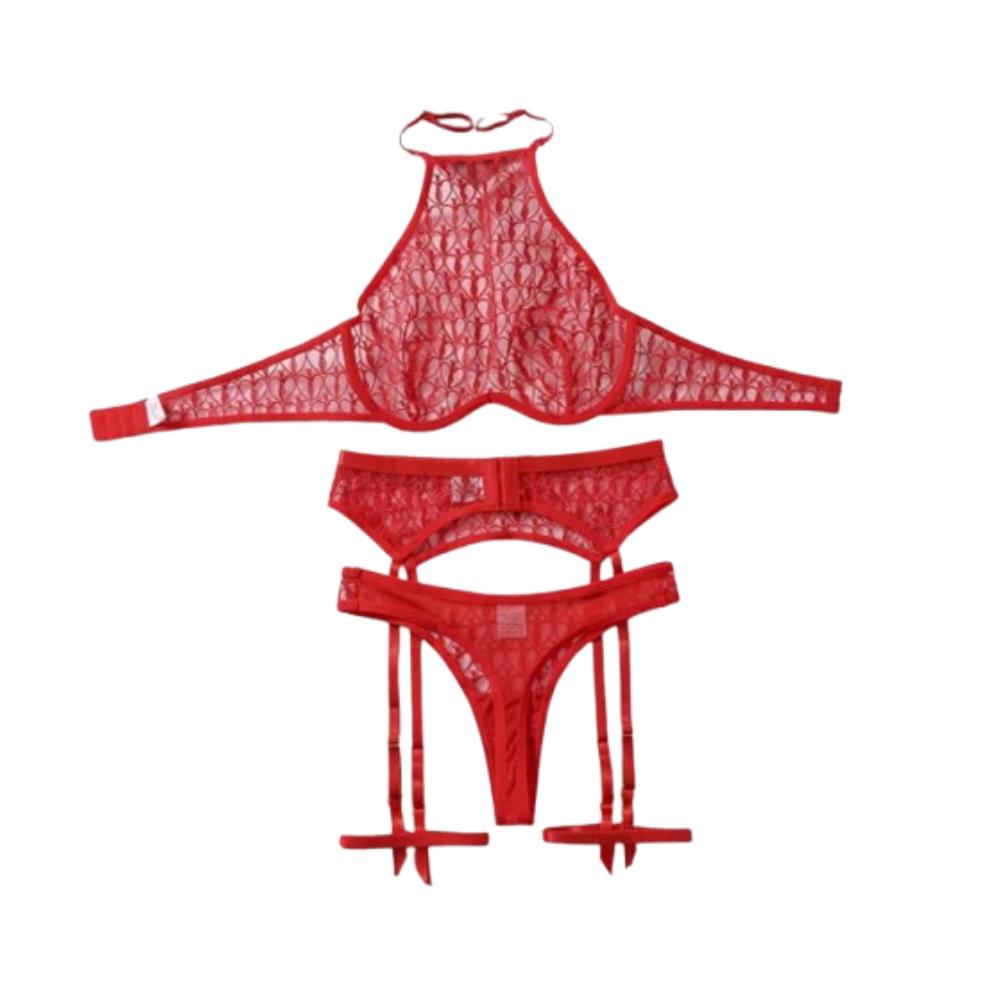 Lace Set Uderwire with Garters